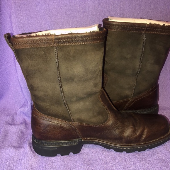 Slightly Used Men’s UGG Beacon 3263 Wool Lined Boots Size 11 Brown - Picture 7 of 11